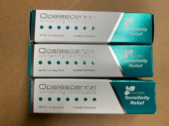 3 x Opalescence Sensitivity Relief Whitening Toothpaste Travel Size 20ML