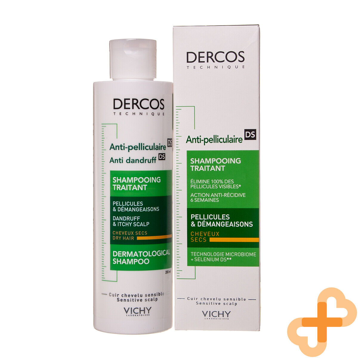 Vichy Dercos Anti Dandruff Shampoo 200ml Hair Scalp Itchy Flakes Paraben Vichy uk supplements