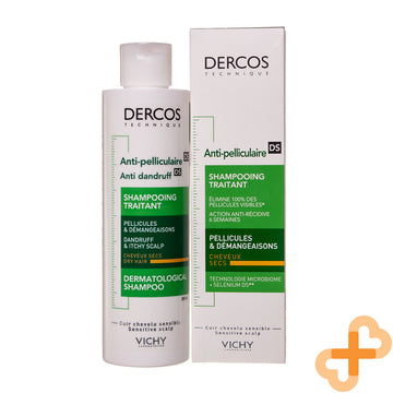 Vichy Dercos Anti Dandruff Shampoo 200ml Hair Scalp Itchy Flakes Paraben Vichy uk supplements