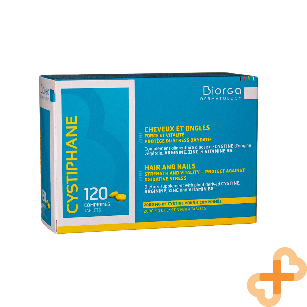 Biorga Cystiphane 120 Tablets Hair Nails Strength Vitality Cystine Zinc B6 Biorga uk supplements