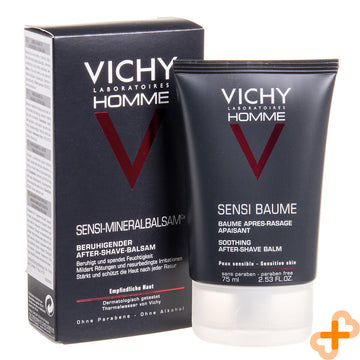 Vichy Uomo Sensi Baume Soothing After Shave Balm 75ml Sensitive Skin Vichy uk supplements