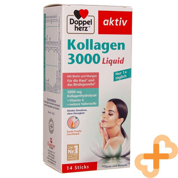 DOPPELHERZ AKTIV Kollagen 3000 Liquid Solution 14 Units Skin Supple DOPPELHERZ uk supplements