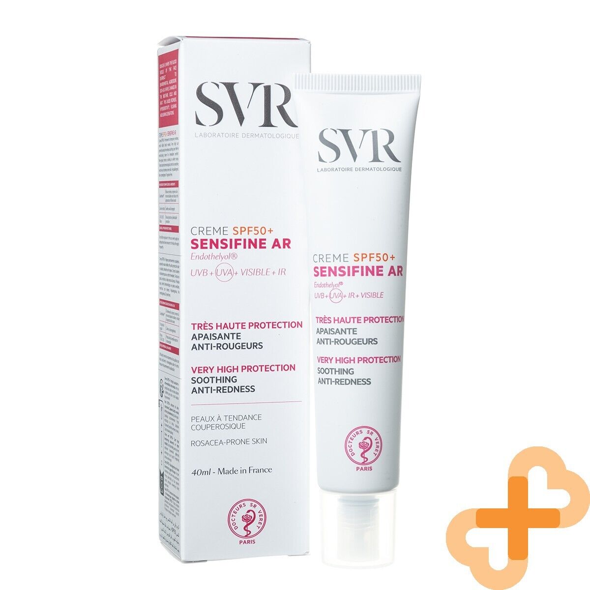 SVR Sensifine Ar SPF 50+ Facial Cream for Sensitive Skin 40ml Anti-Redne SVR uk supplements