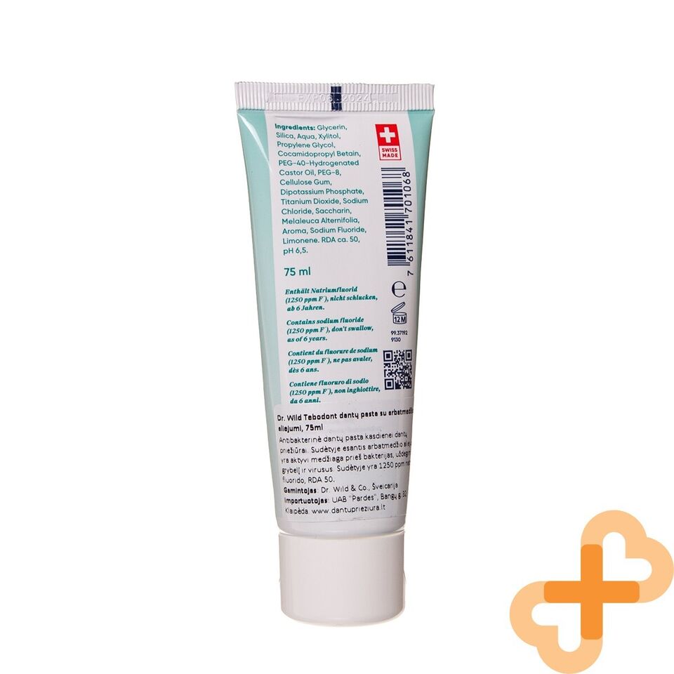 DR. WILD TEBODONT Toothpaste with Tea Tree Oil Strengthens Gums 75 ml DR. WILD uk supplements