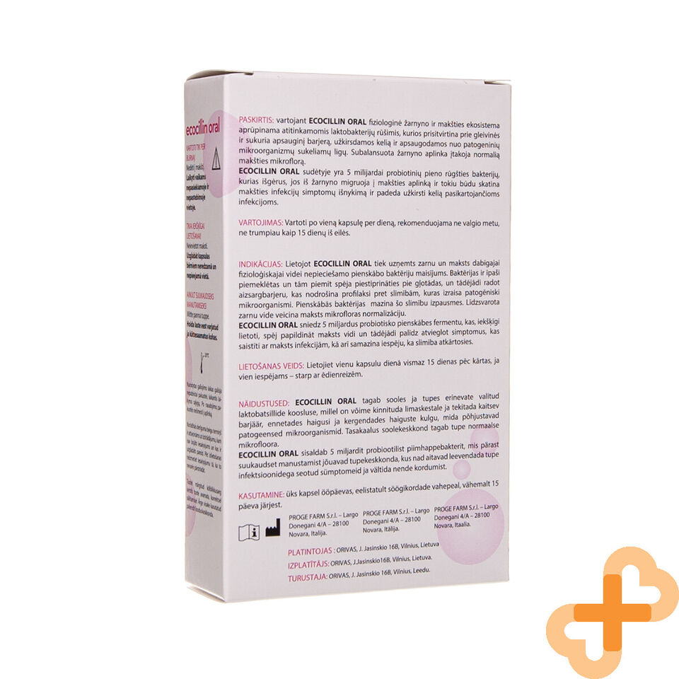 ECOCILLIN ORAL 15 Capsules Restores Normal Vaginal Microflora Supple ECOCILLIN uk supplements